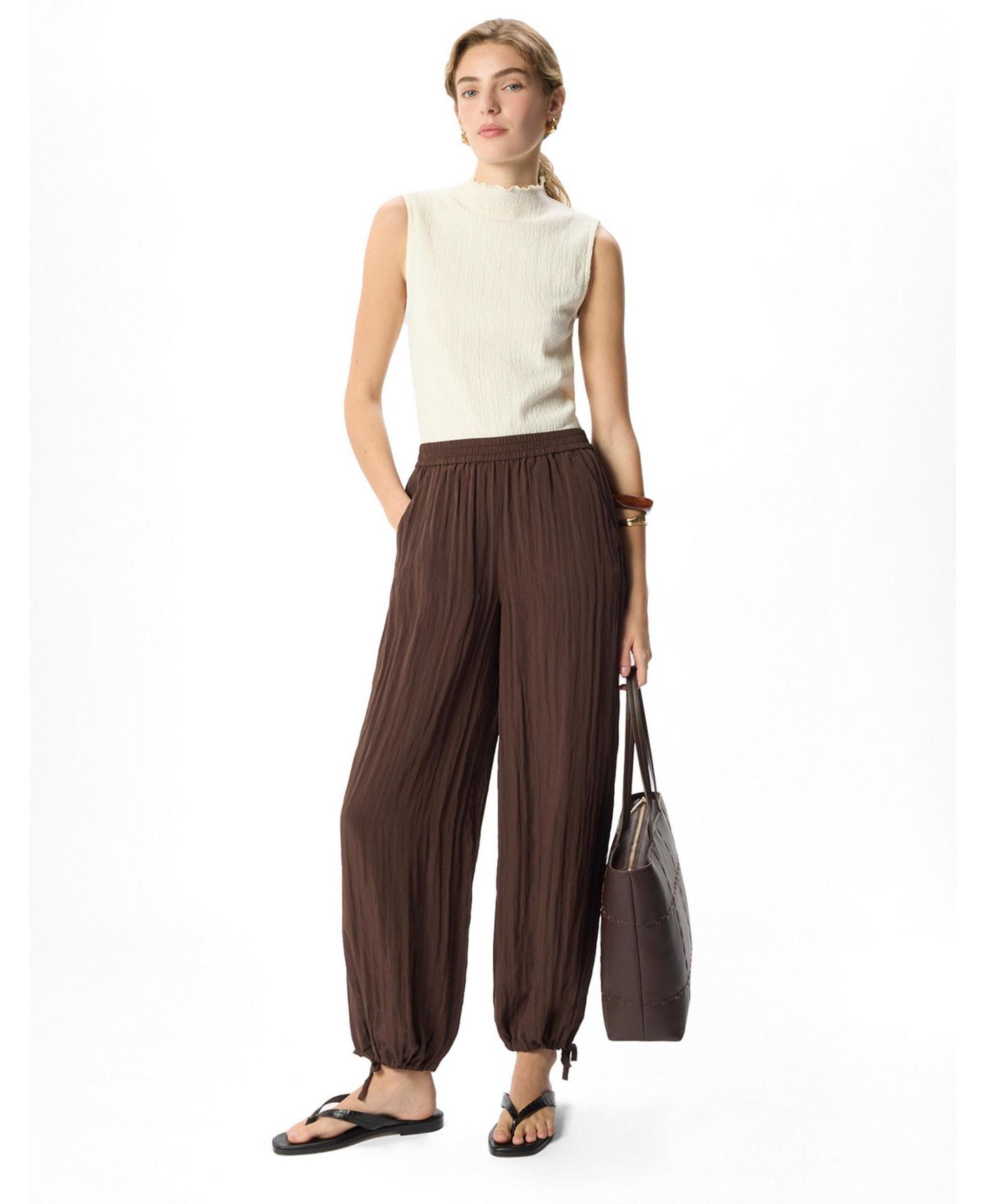 Женский топ Whistles Textured Sleeveless, цвет: Слоновая кость — фото 4