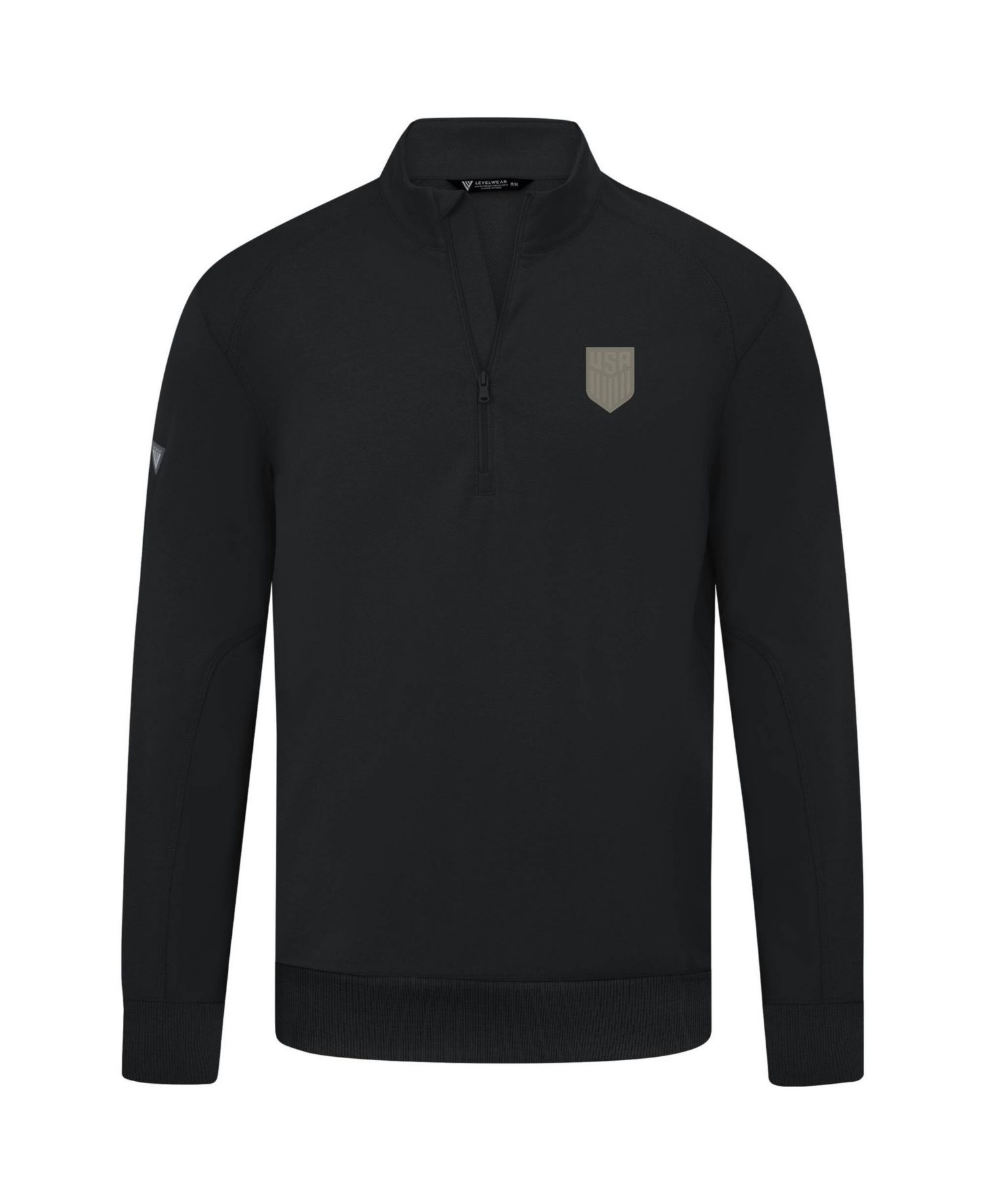 Men's Black USMNT Copper Upright Quarter-Zip Tri-Blend Fleece