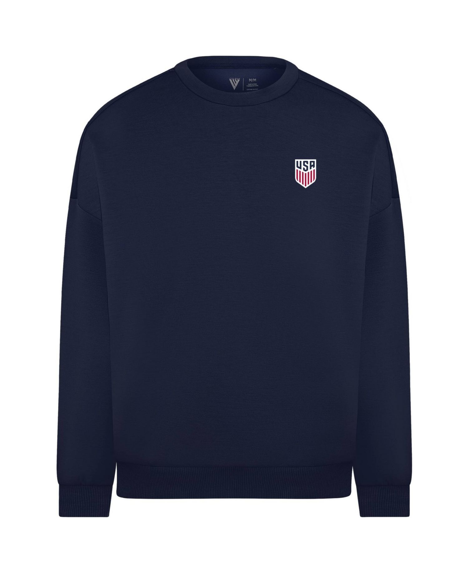 Men's Khaki USMNT Luxe Signature Tri-Blend 3-D Patch Sweatshirt