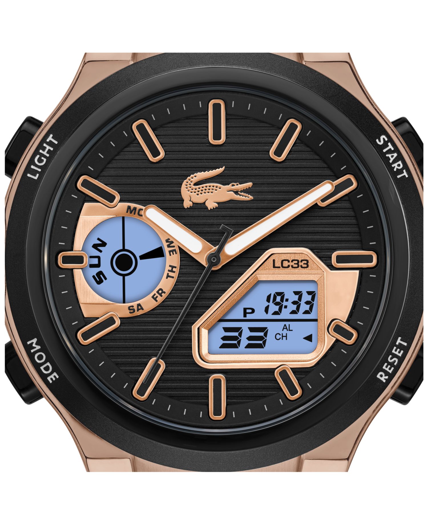 Men's Quartz LC33 Black Silicone Strap Watch 44.8mm