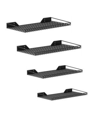Wall mounted storage racks suitable for closets and laundry rooms