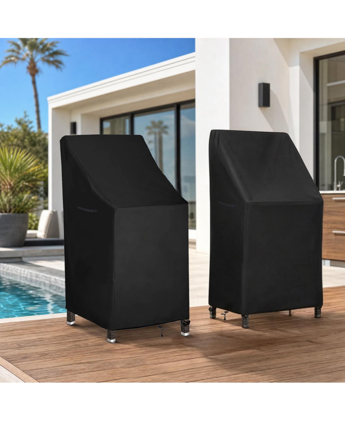 gaomon 8 Pack 600D Coated Oxford Cloth Waterproof Stackable Patio Chair Cover