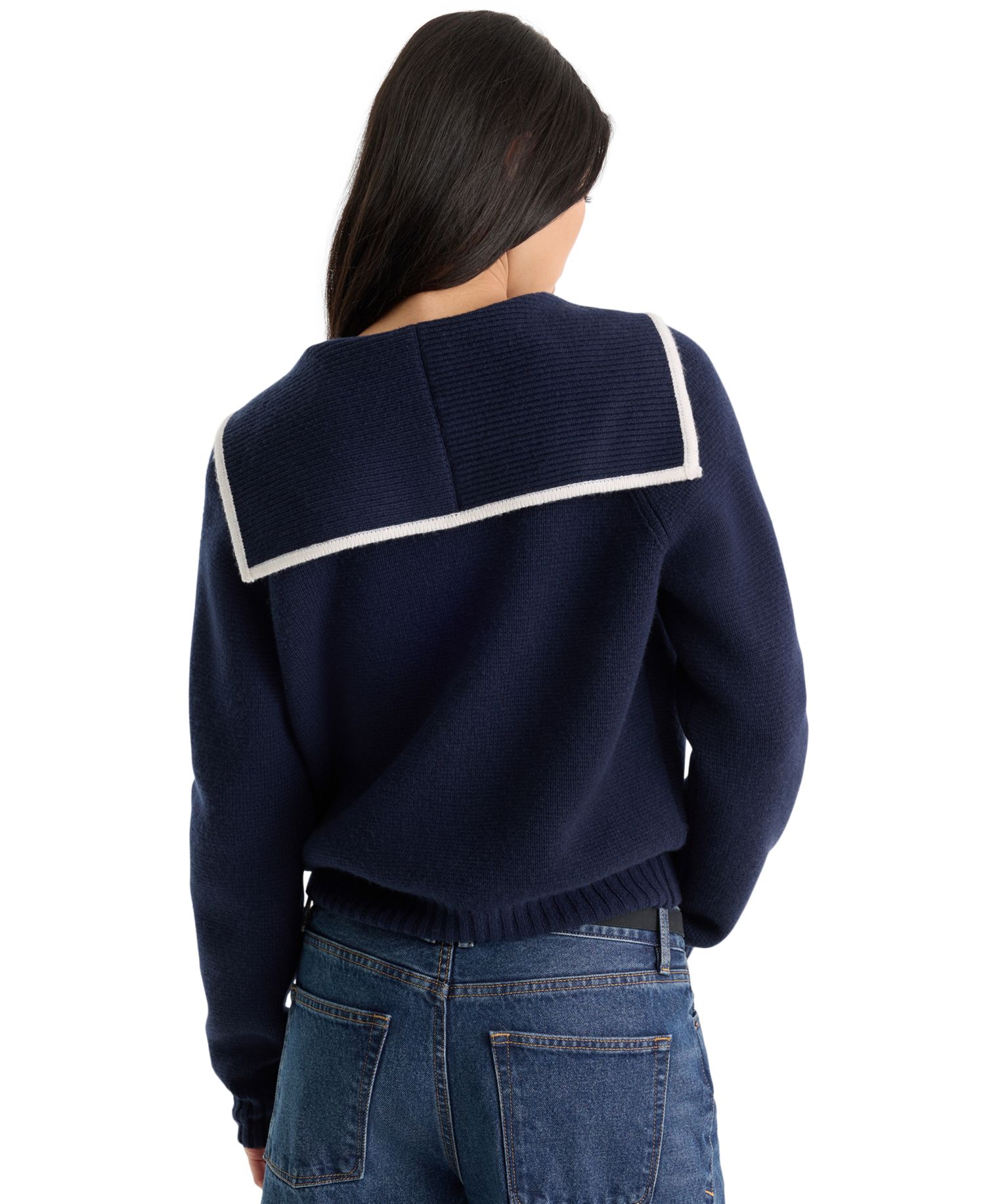 Women's Knit Sailor Zip-Up Sweater