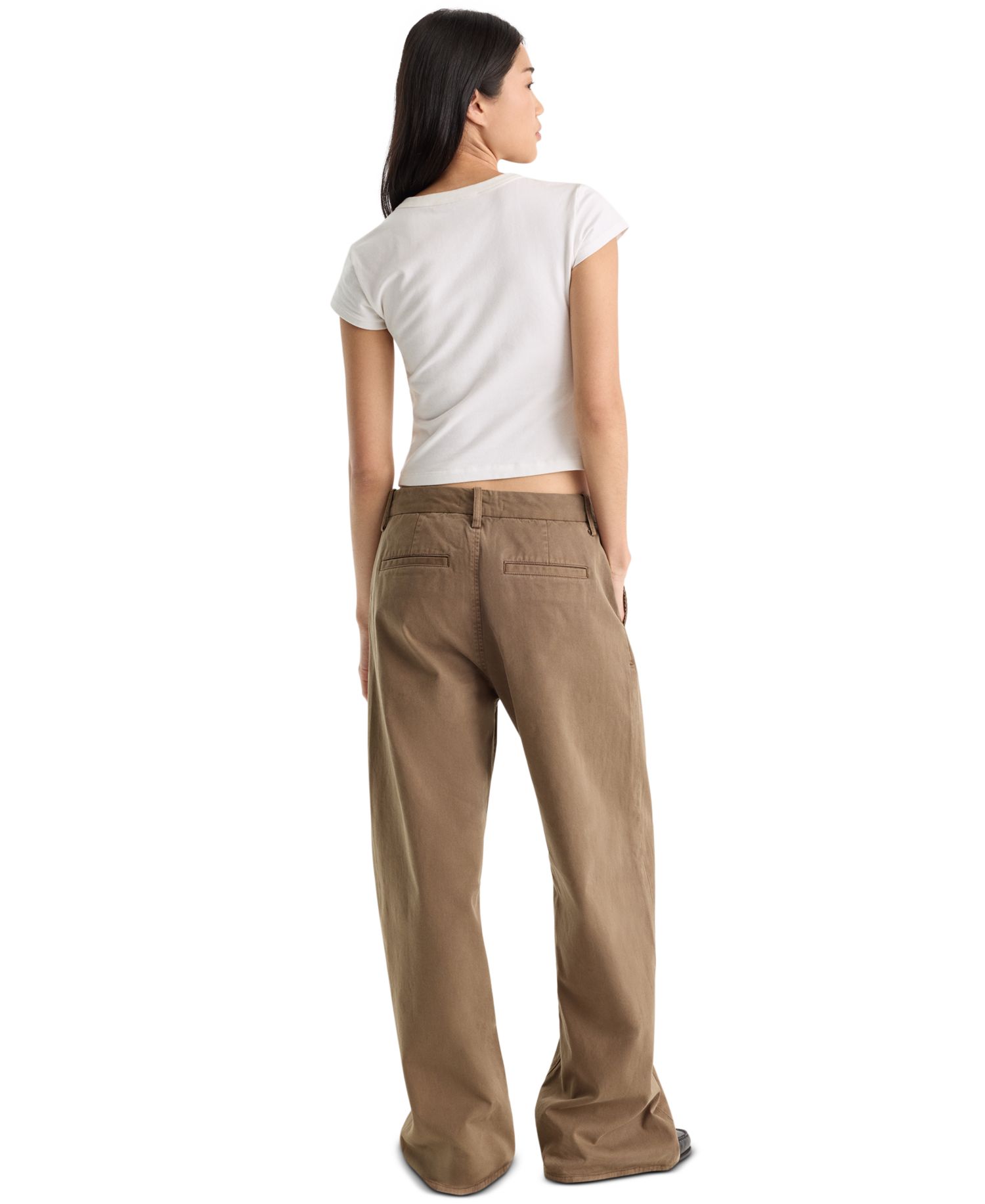 Women's Low Slung Slouchy Straight-Leg Baggy Trouser