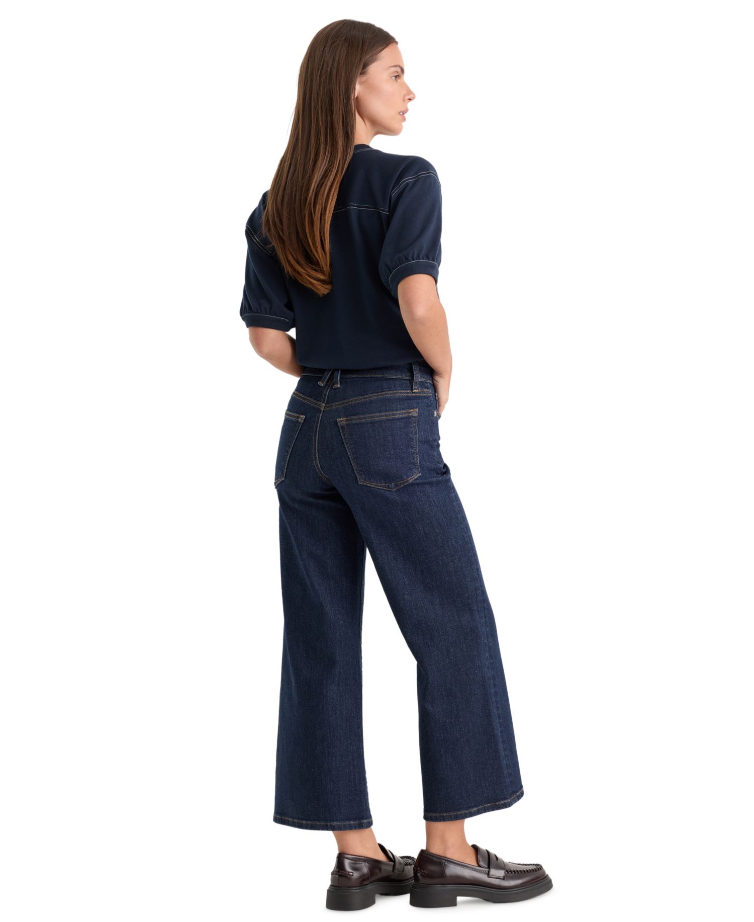 Women's High-Rise Palazzo Crop Jeans