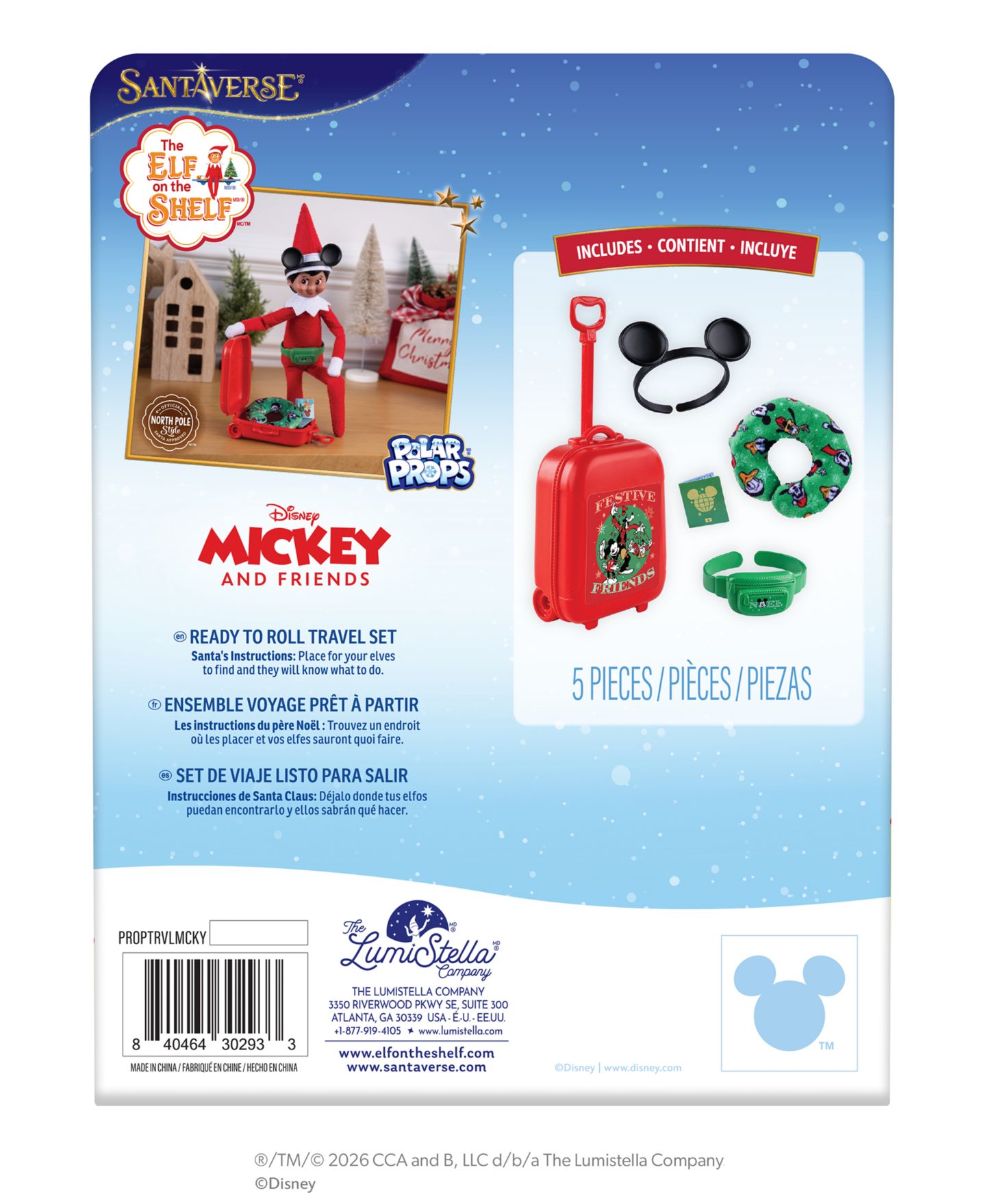 Детские куклы Elf on the Shelf Polar Props Mickey Mouse Travel 5-Piece Accessory Set, Ages 3+ — фото 4