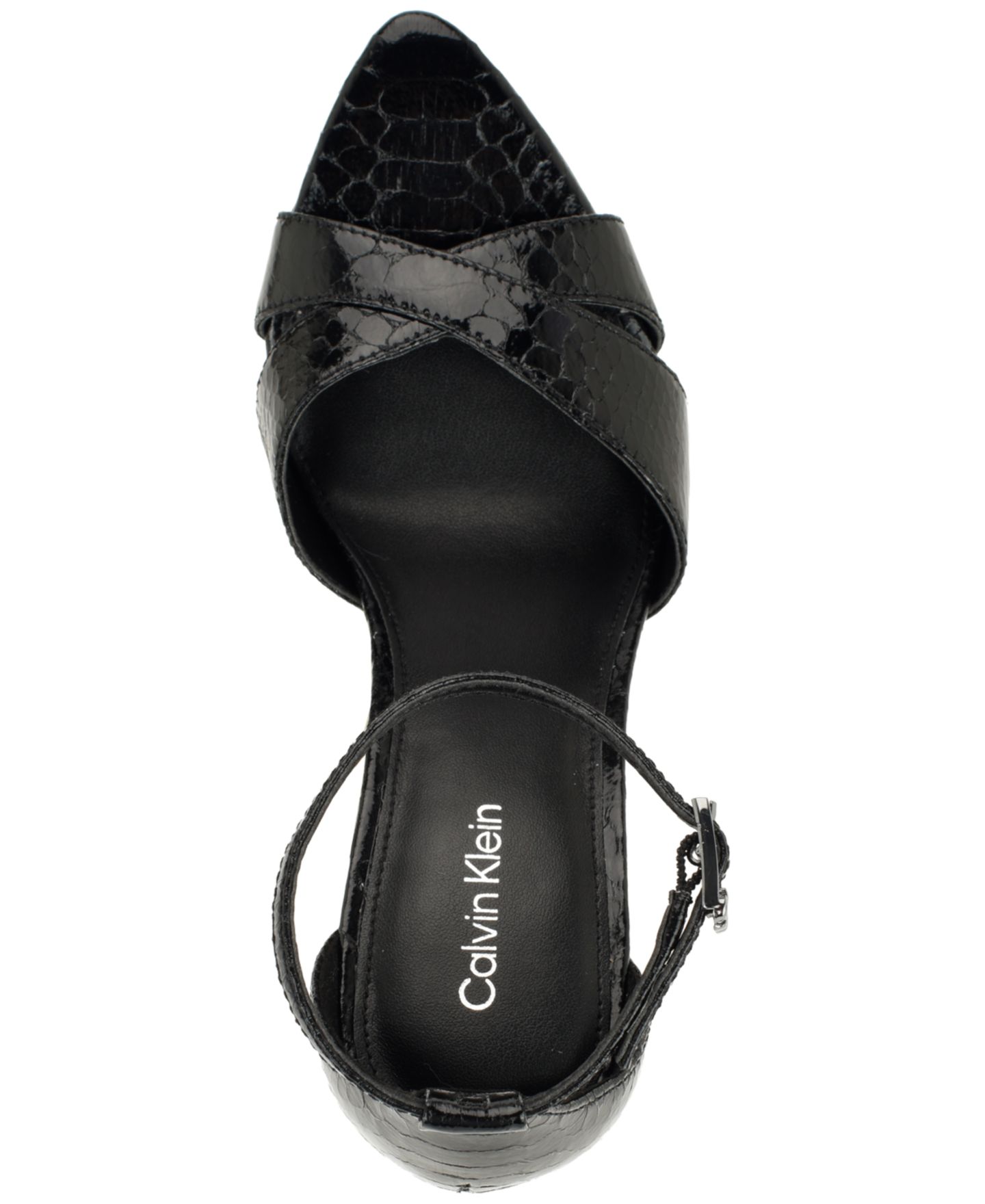 Женские сандалии Calvin Klein Darcia High Stiletto Dress Sandals, цвет: Чёрный змеиный — фото 4