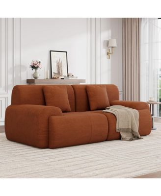 Cozy Cloud-Like Loveseat Couch with Corduroy Fabric, Deep Seat Modular Sofa for Living Room, Bedroom, Small Spaces