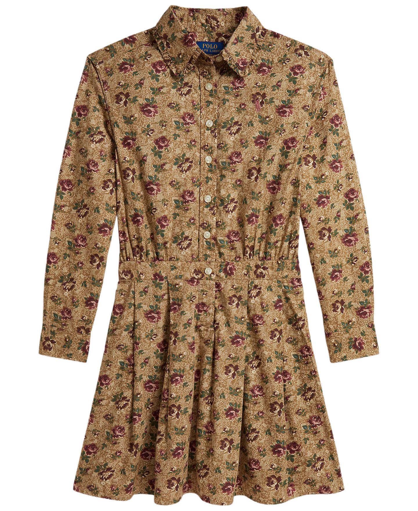 Платье Polo Ralph Lauren Floral Cotton Poplin Shirt Dress для девочек, цвет: Розовый — фото 2