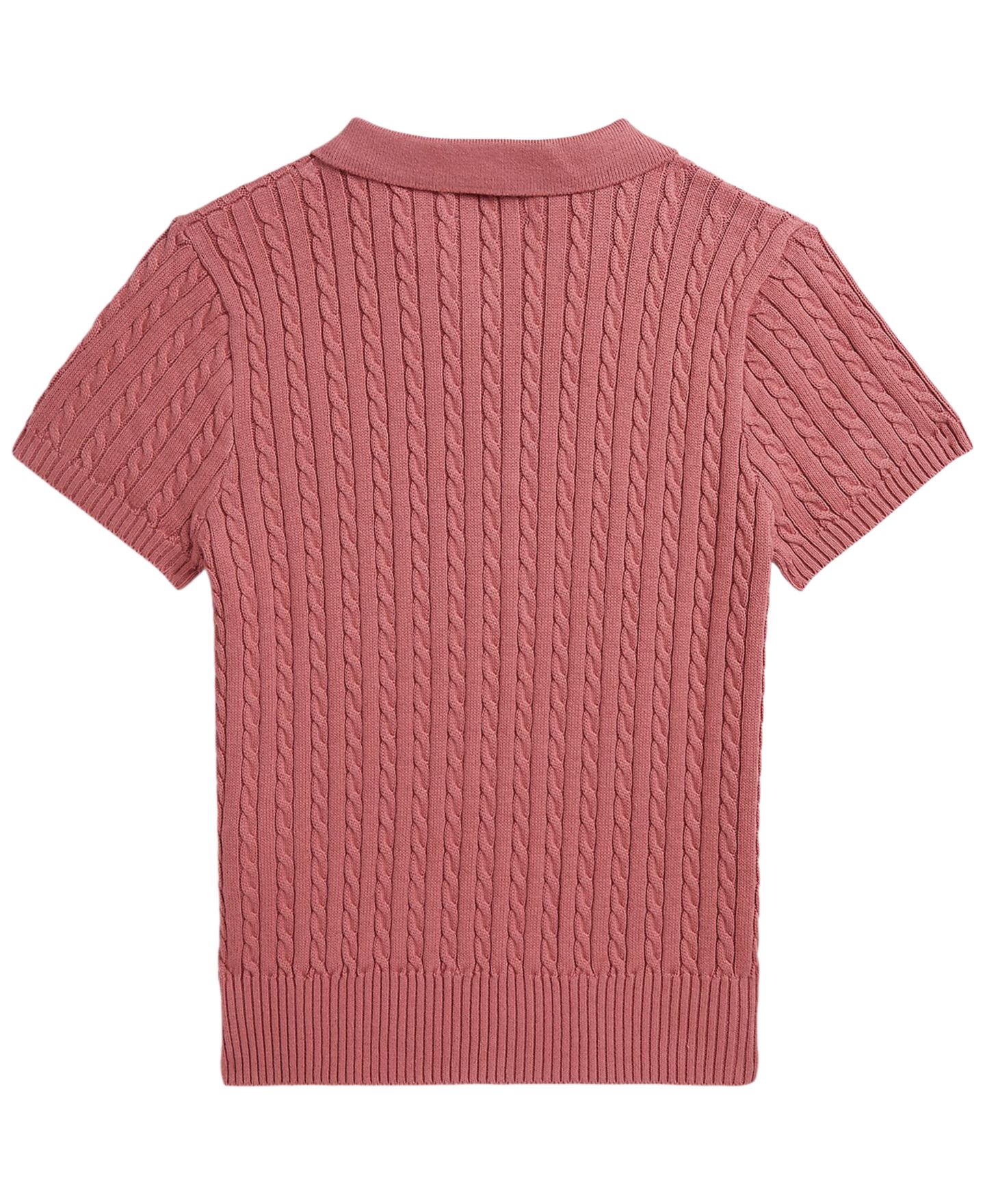 Свитер Polo Ralph Lauren Short-Sleeve Polo для девочек, цвет: Холщовый розовый — фото 2