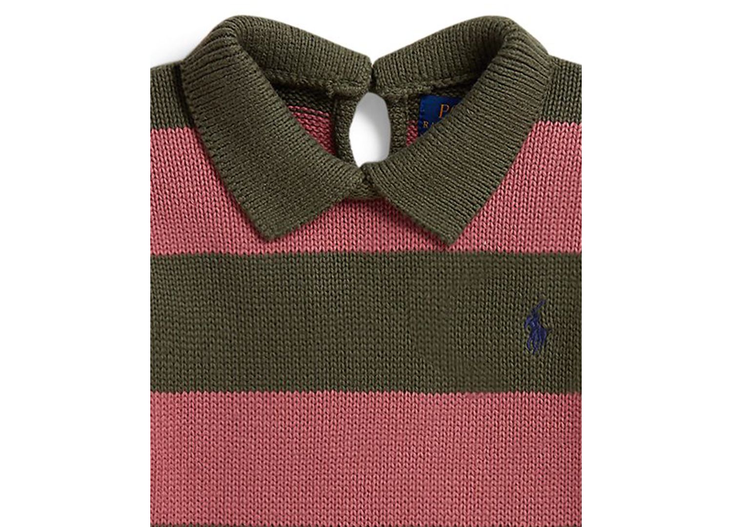 Girls' 2T-6X Striped Long-Sleeve Polo Sweater