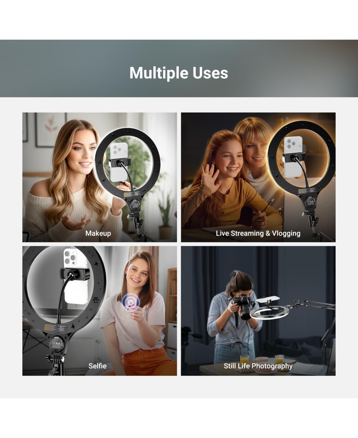 Neewer N44 Ring Light with 10W, CRI85, Bi Color for select iPhone models