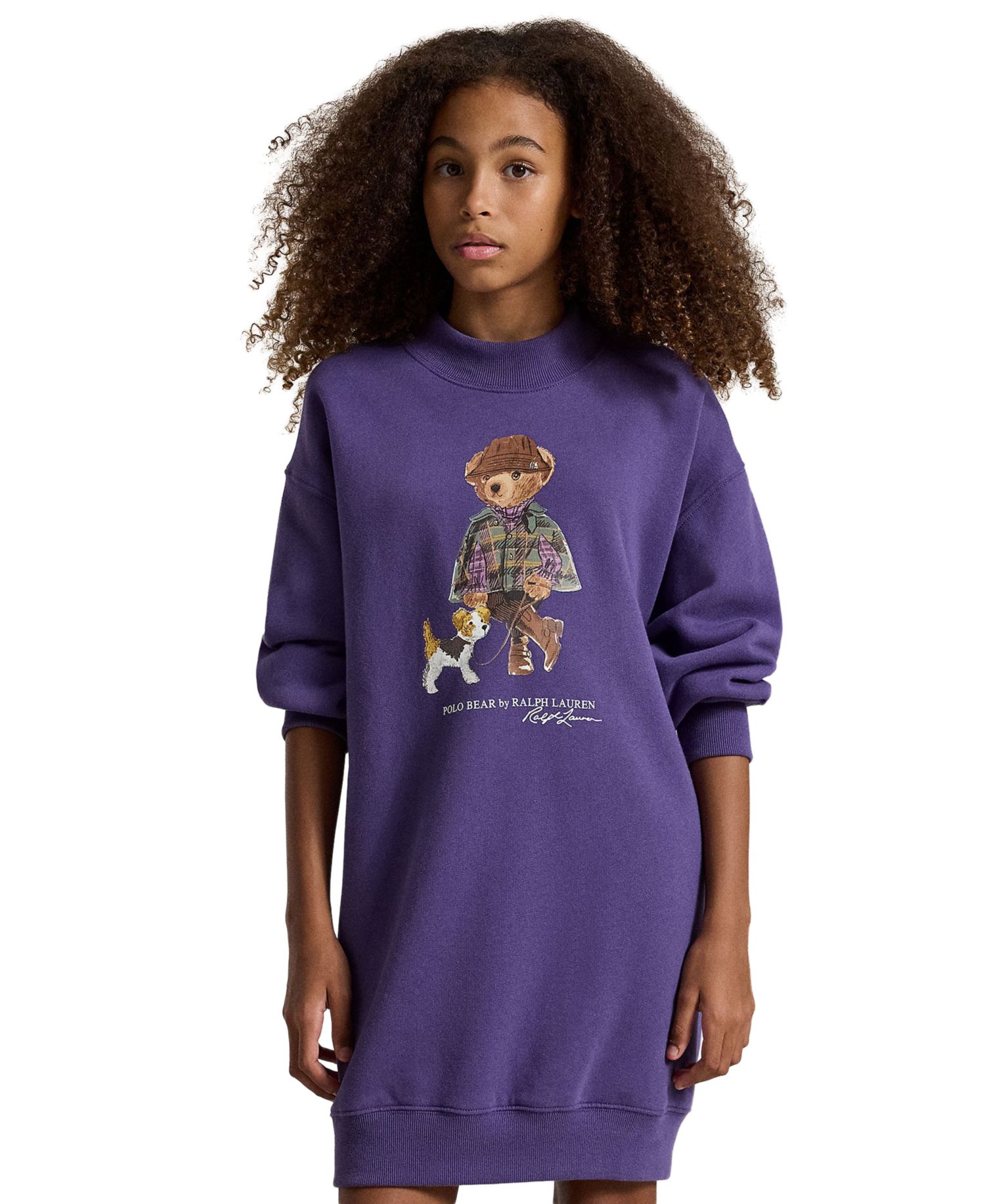 Girls' 7-16 Polo Bear Fleece Sweatshirt Dress