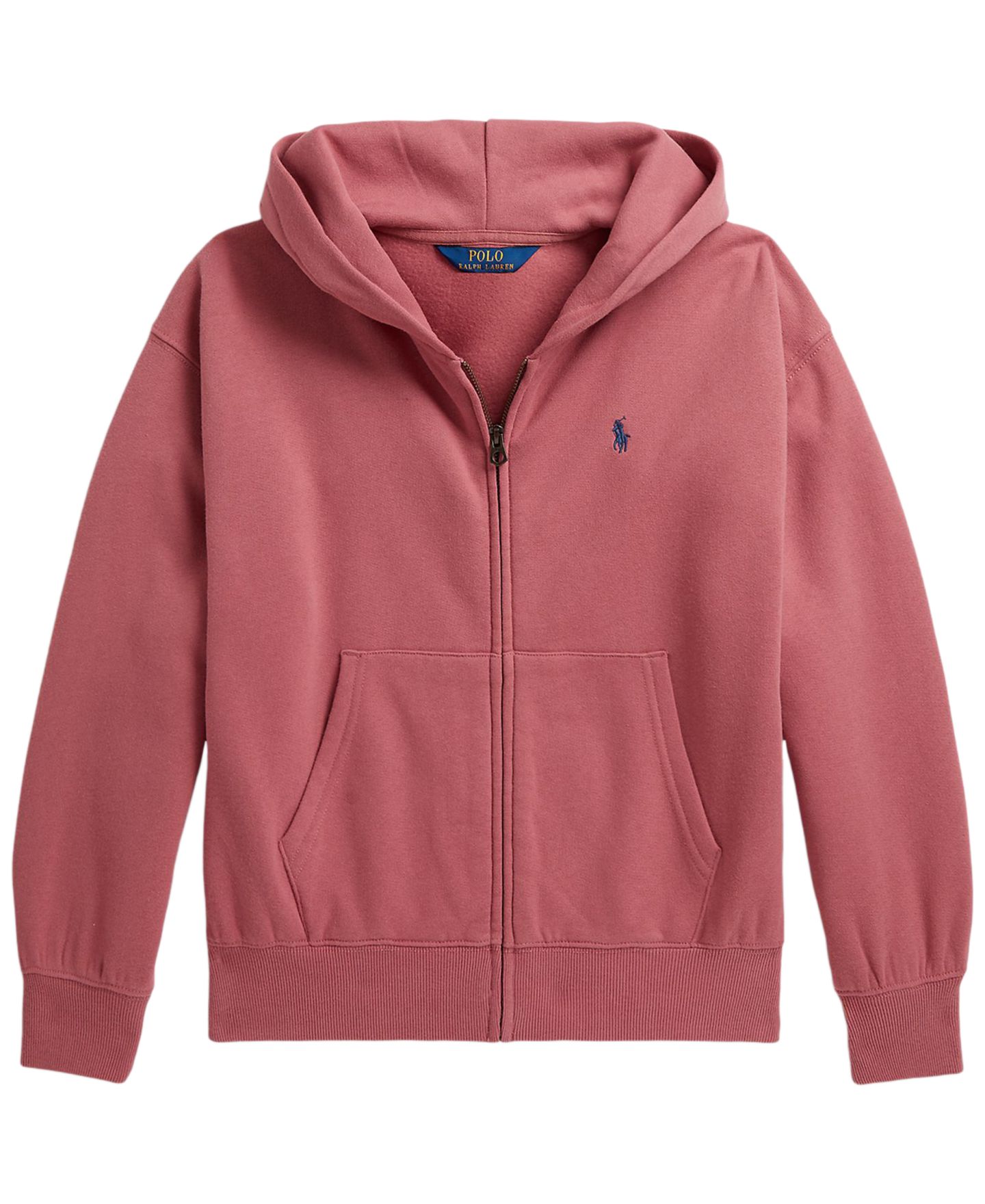 Худи Polo Ralph Lauren Long-Sleeve Full-Zip для девочек, цвет: Холщовый розовый — фото 4