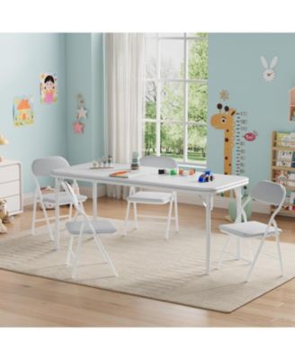 5-Piece Kids Folding Table and Chairs Set - Activity & Dining Furniture for Boys and Girls, Ideal for Daycare or Playroom