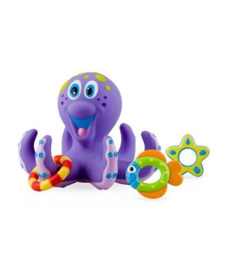 Floating Purple Octopus with 3 Hoopla Rings Interactive Bath Toy