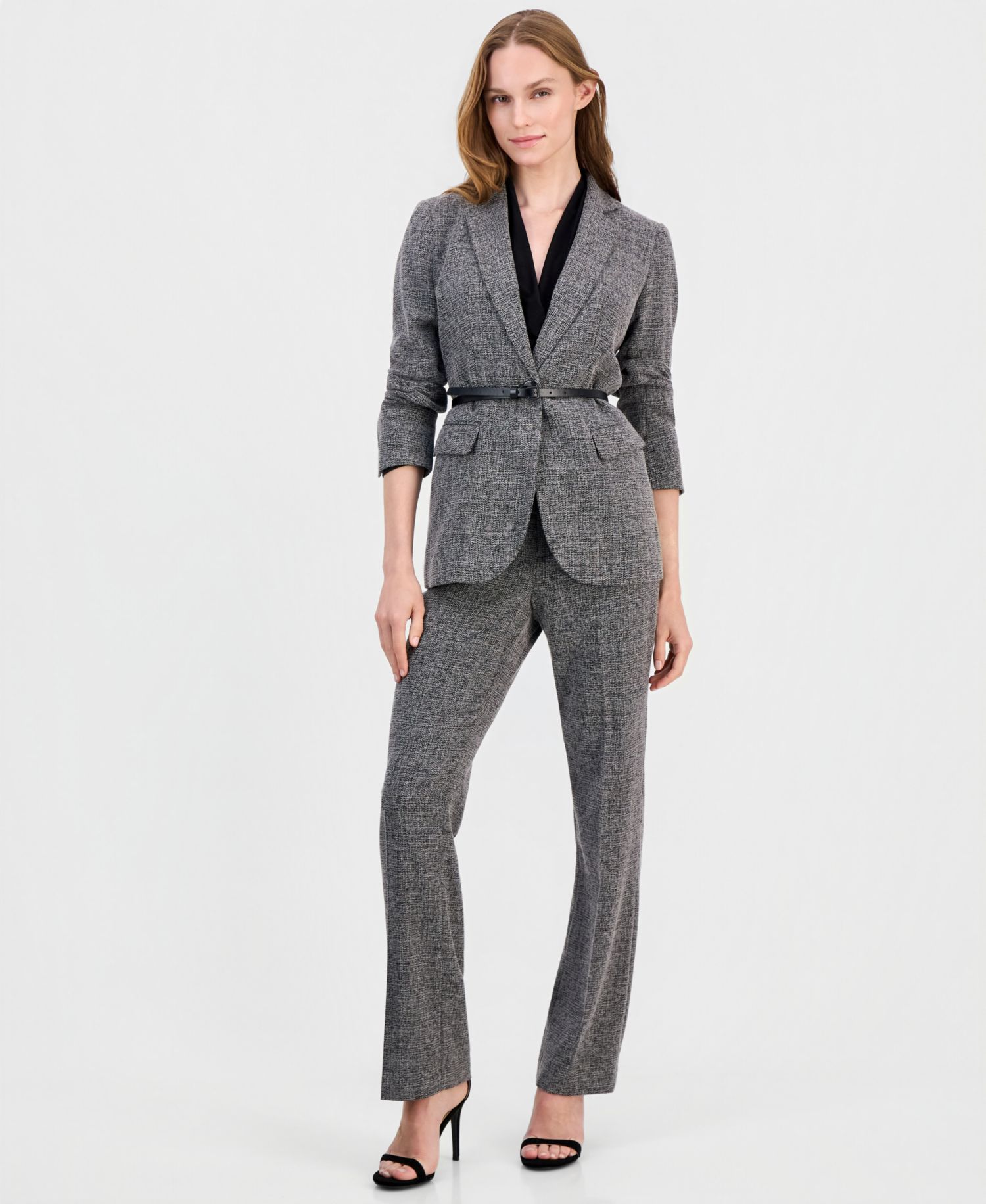 Women's Belted Notch-Collar Blazer