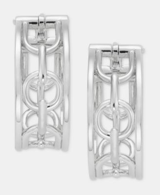 Small Watch Fob Hoop Earrings, 0.8" 