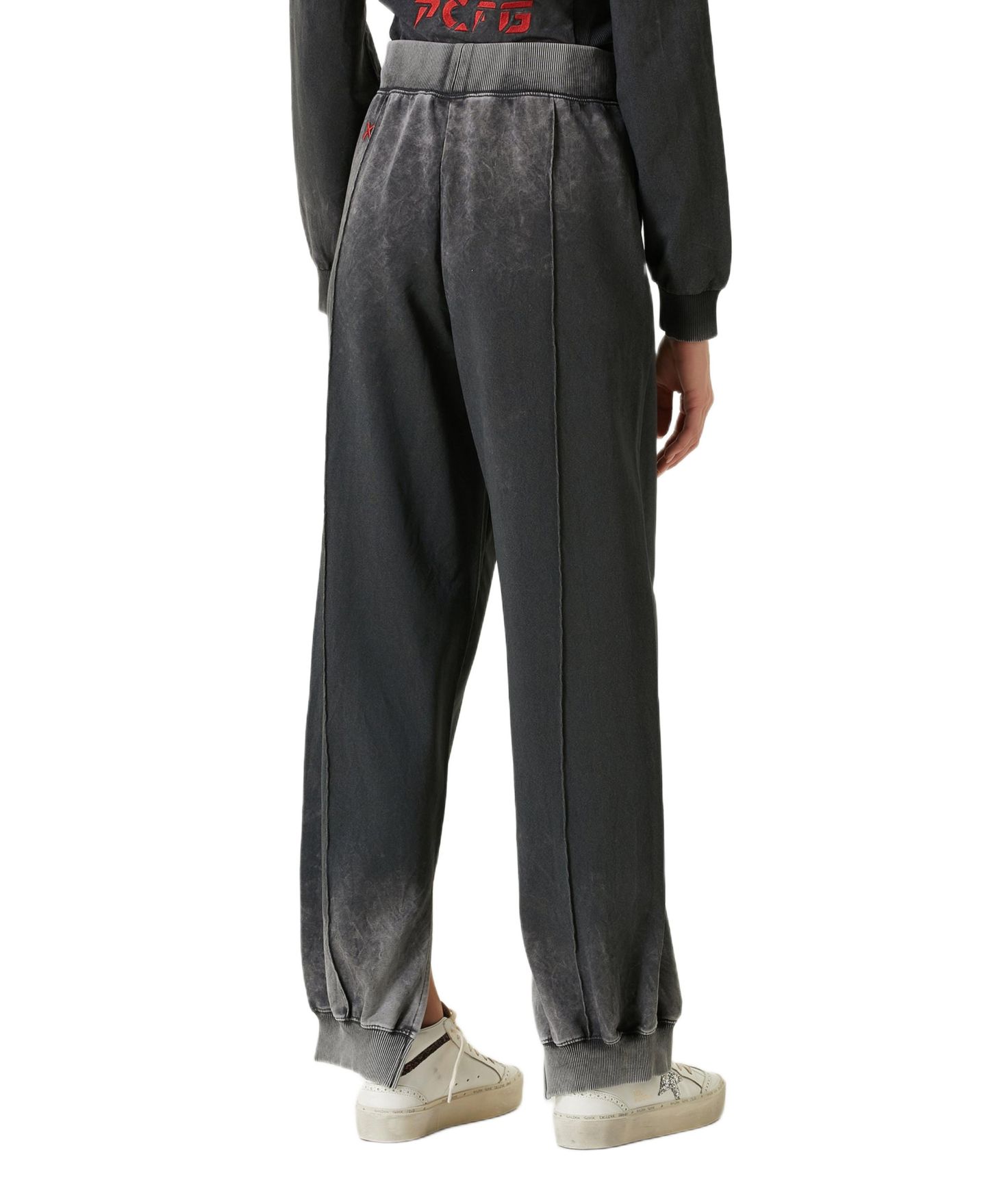 Женские брюки PCFG Free Heaven Acid-Wash Cotton Sweatpants, цвет: Чёрный варёный — фото 2