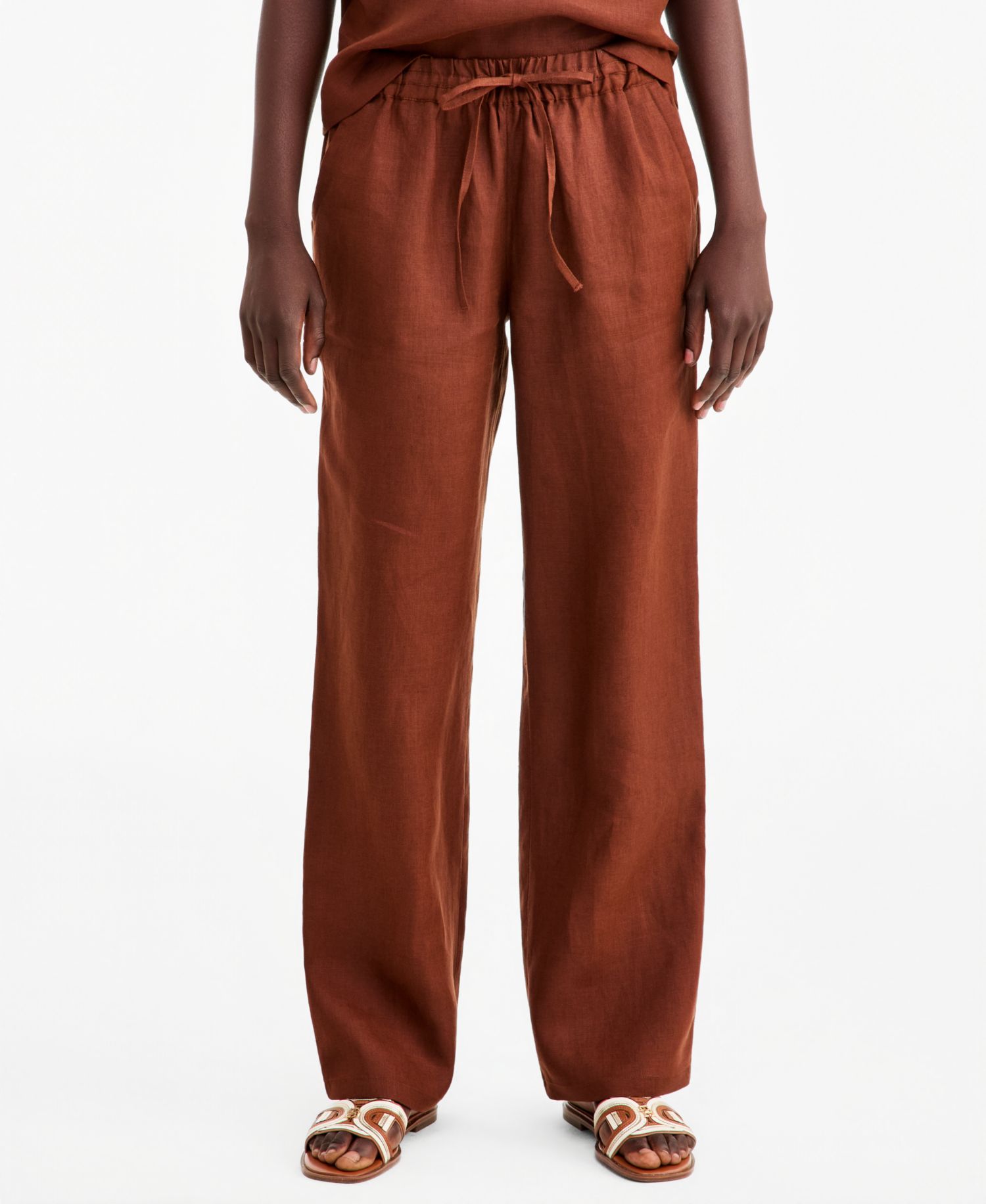 Women's 100% Linen Drawstring Pants