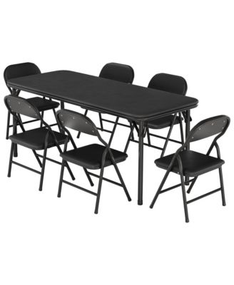 7 Piece Folding Kids Table and Chairs Set, Children's Activity Table and Chairs Set
