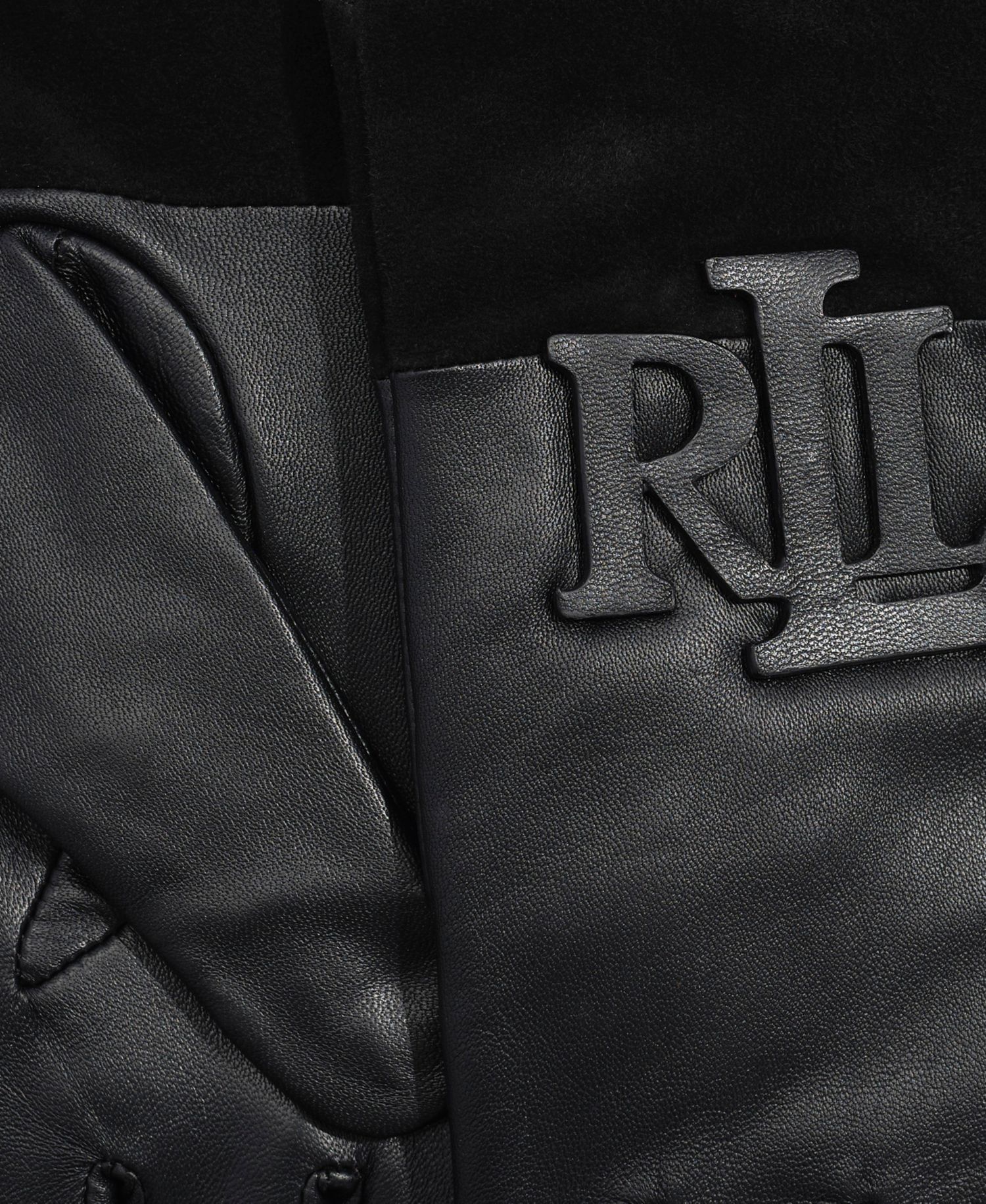 Raised Logo Leather Touch Gloves