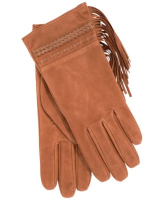 Laced Suede Fringe Gloves