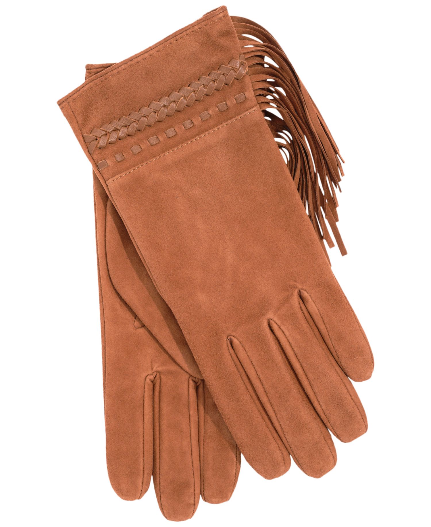 Laced Suede Fringe Gloves