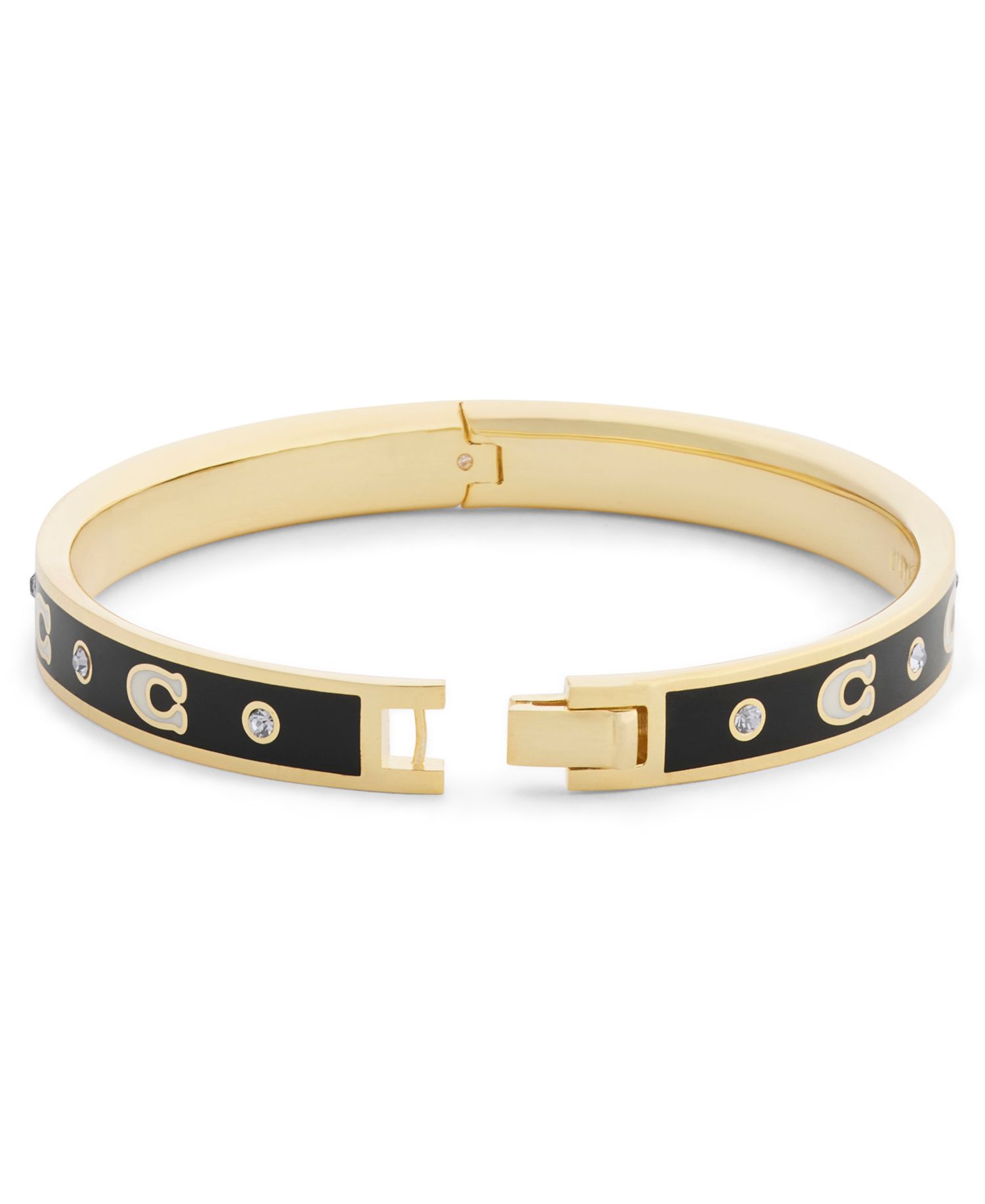 Faux Stone Signature Repeated C Stone Bangle Bracelet