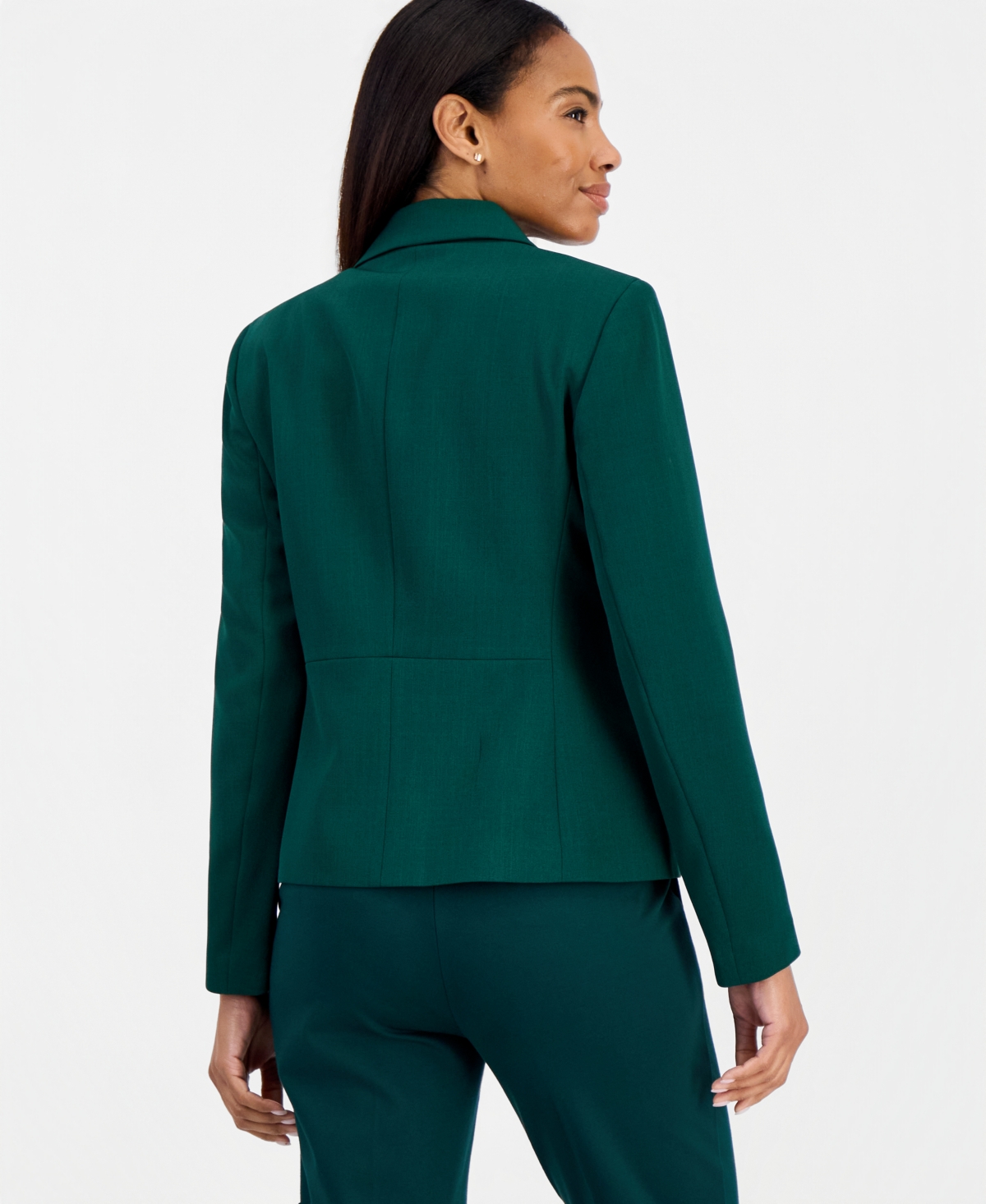 Kasper Petite Notch Collar Two-Button Flap Pockets Blazer