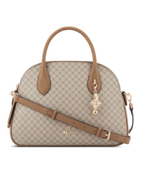 Женская сумка Nine West Calianna Dome Medium Satchel Handbag, цвет: Бежевый / Карамельный