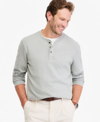 Men's Regular-Fit Ribbed Henley Shirt