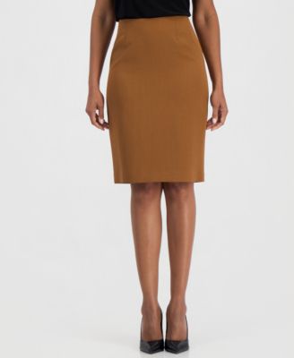 Women's Cb Zip Slim Pencil High-Waisted Knee-Length Skirt