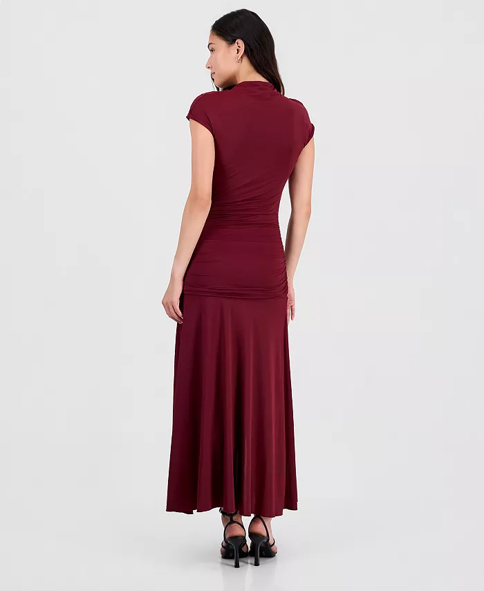 Women's Ruched Cap-Sleeve Midi Dress - thumbnail 8