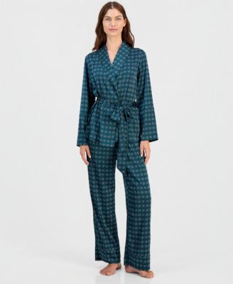 Women's Satin Shawl Collar Pajama Set