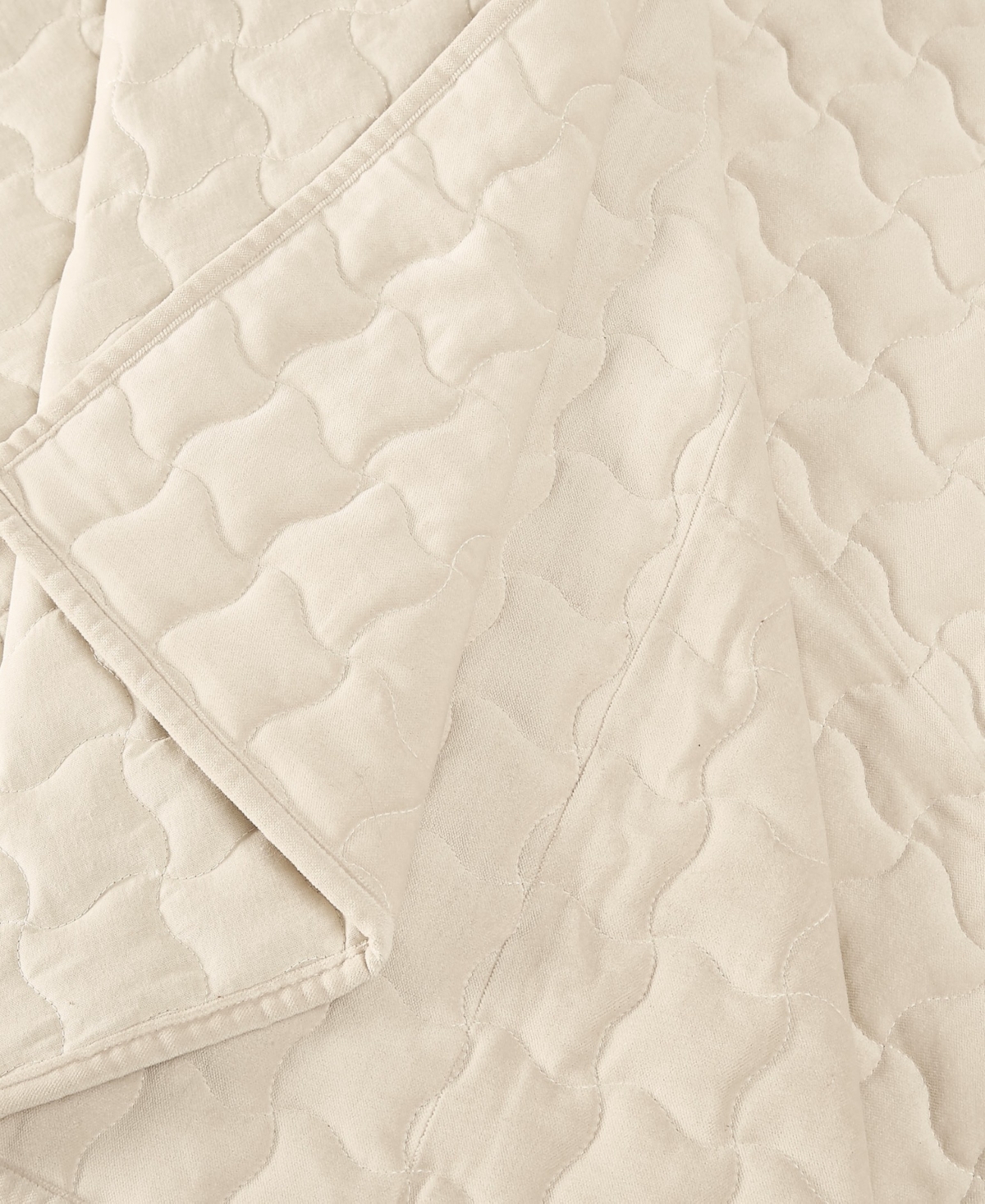 Brooklyn Loom Matte Cotton Velvet Wavy Square -Piece Quilt Set