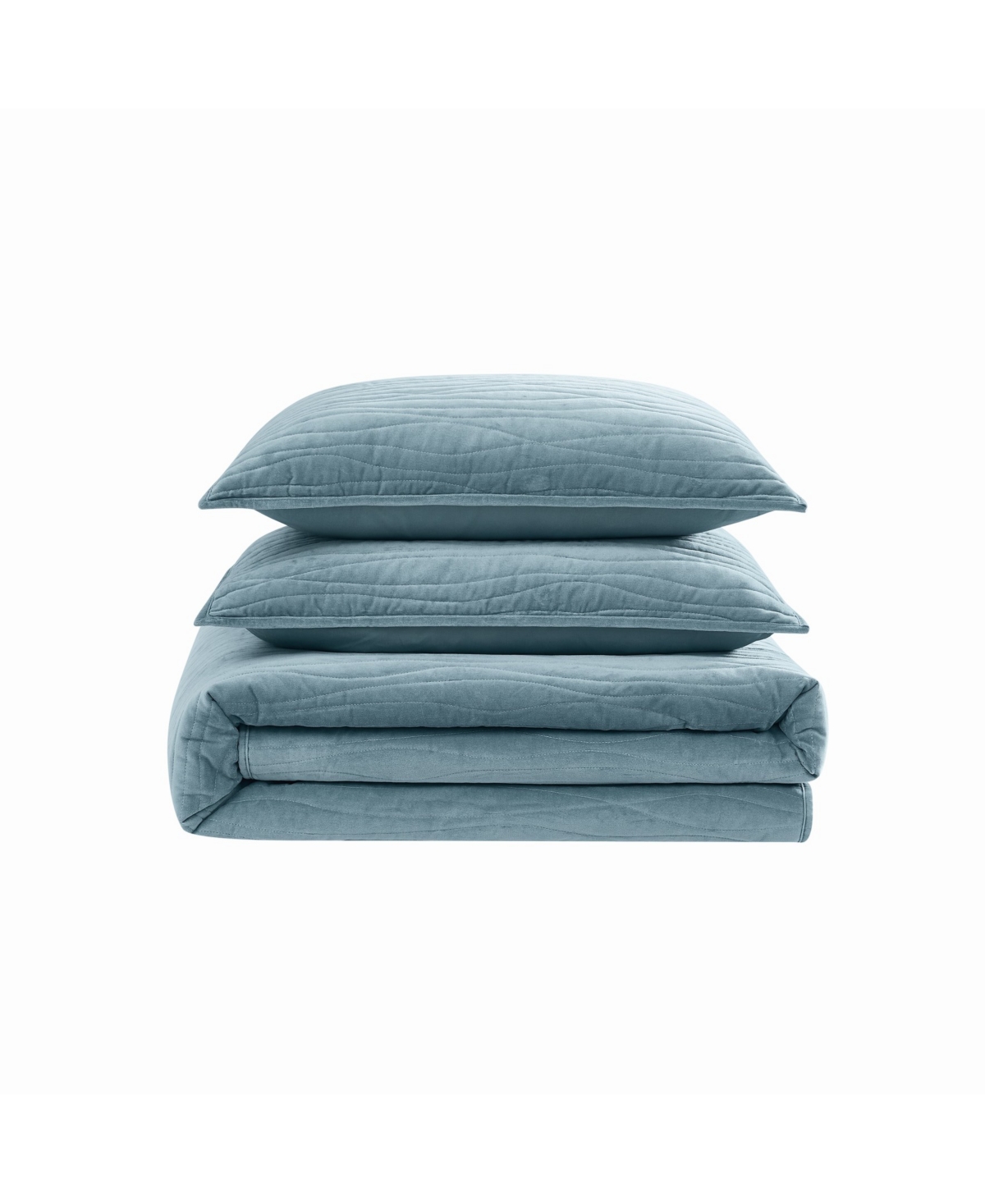 Royal Velvet Wavy Cotton Matte 3-Piece Quilt Set