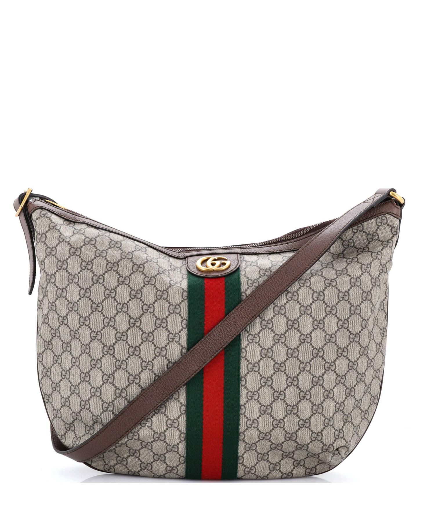 Large Ophidia Half Moon Hobo GG Coated Canvas