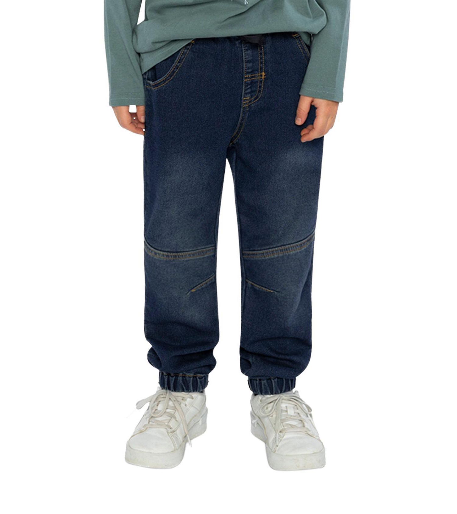 Baby Boys Unisex (0-24)months French Terry Denim Evolutive Pants Denim