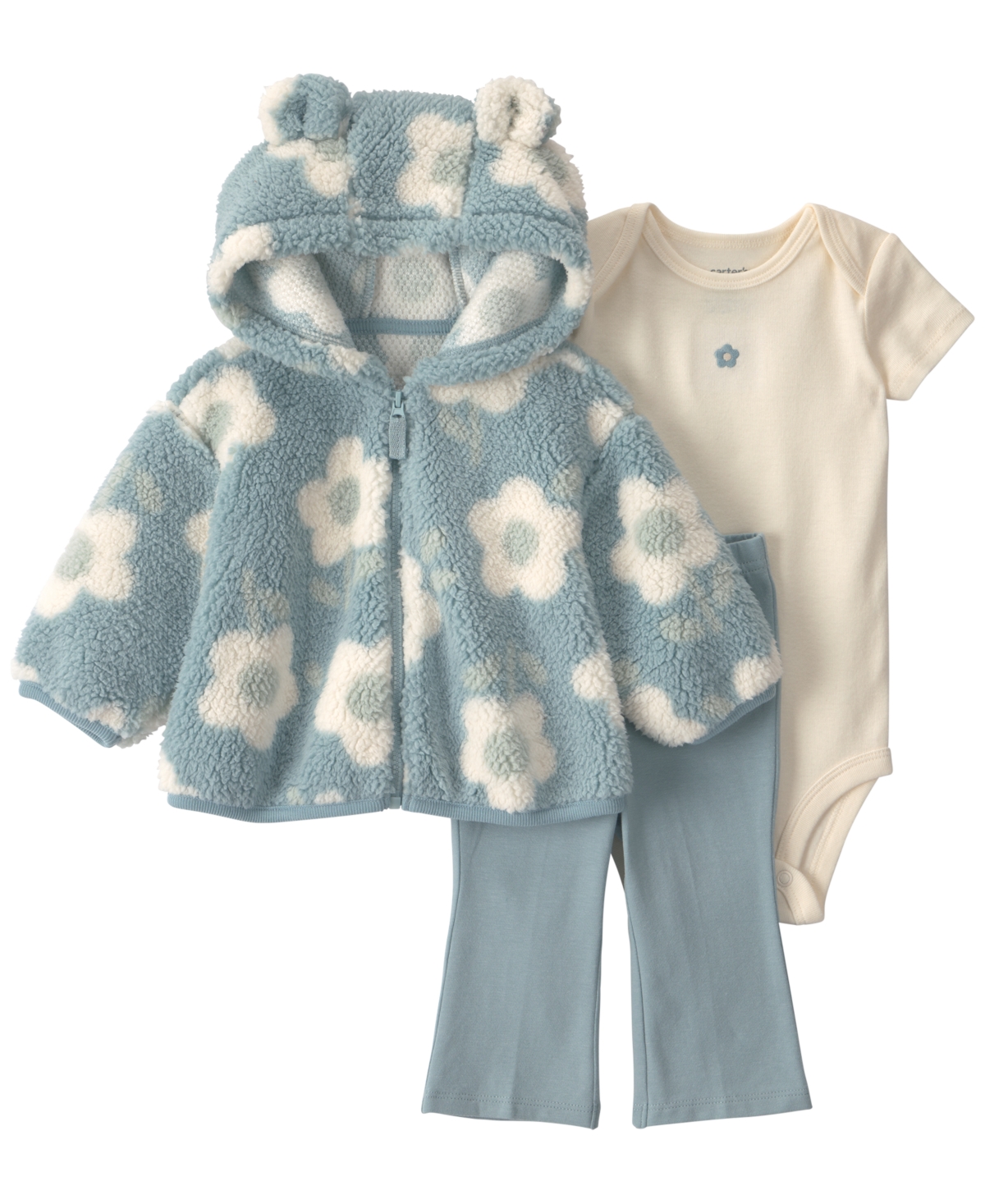 Carter's Baby Girls' Long-Sleeve Cardigan, Bodysuit and Pants, 3-Piece Set