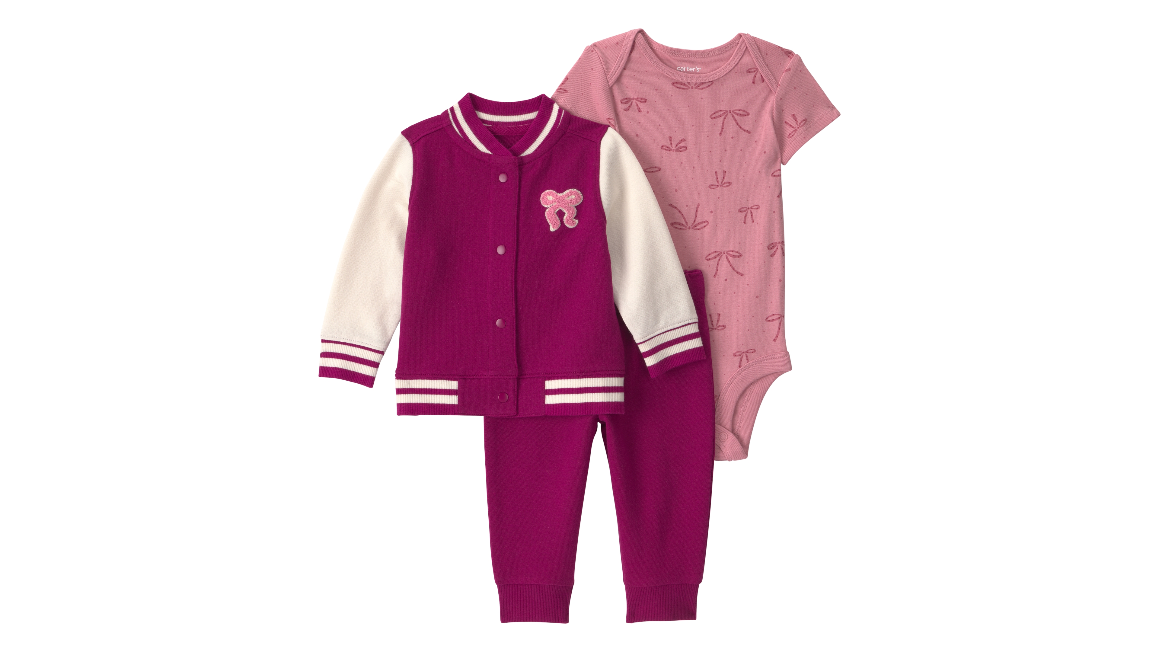 Carter's Baby Girls' Long-Sleeve Jacket, Bodysuit and Pants, 3-Piece Set