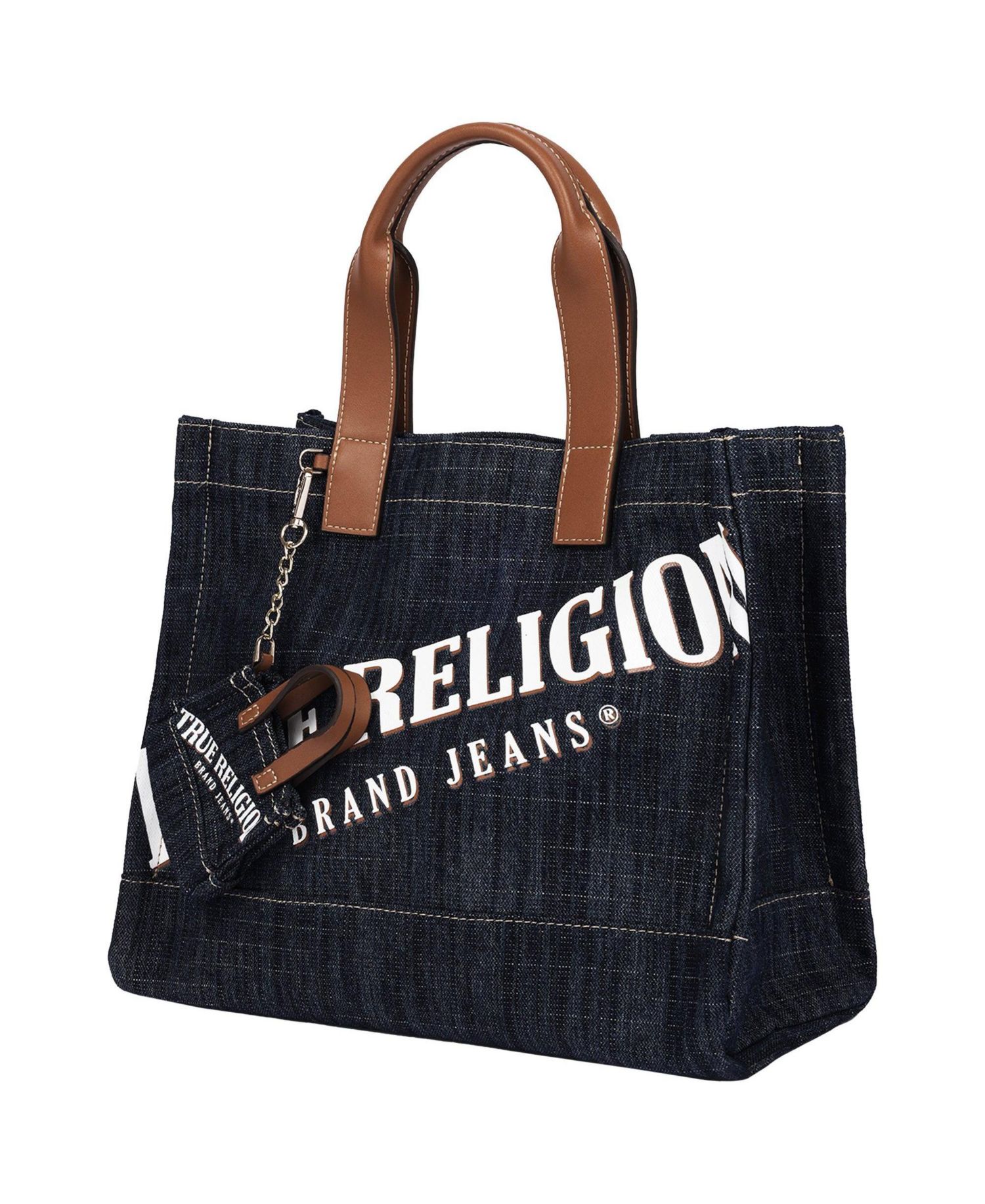 Women's Logo Denim Tote with Tote Dangle Charm