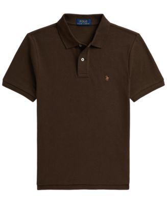 ^*^様 希少カラー　ブラウン　90s polo by ralph lauren Polo Ralph Lauren Boys' 8-20 The Iconic Mesh Short-Sleeve Polo