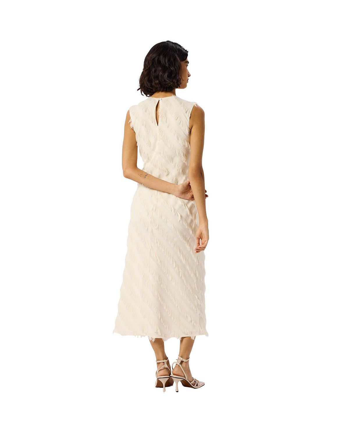 Whistles Women's Fringe Textured Midi Dress view 3 — MAYCSS fashion products