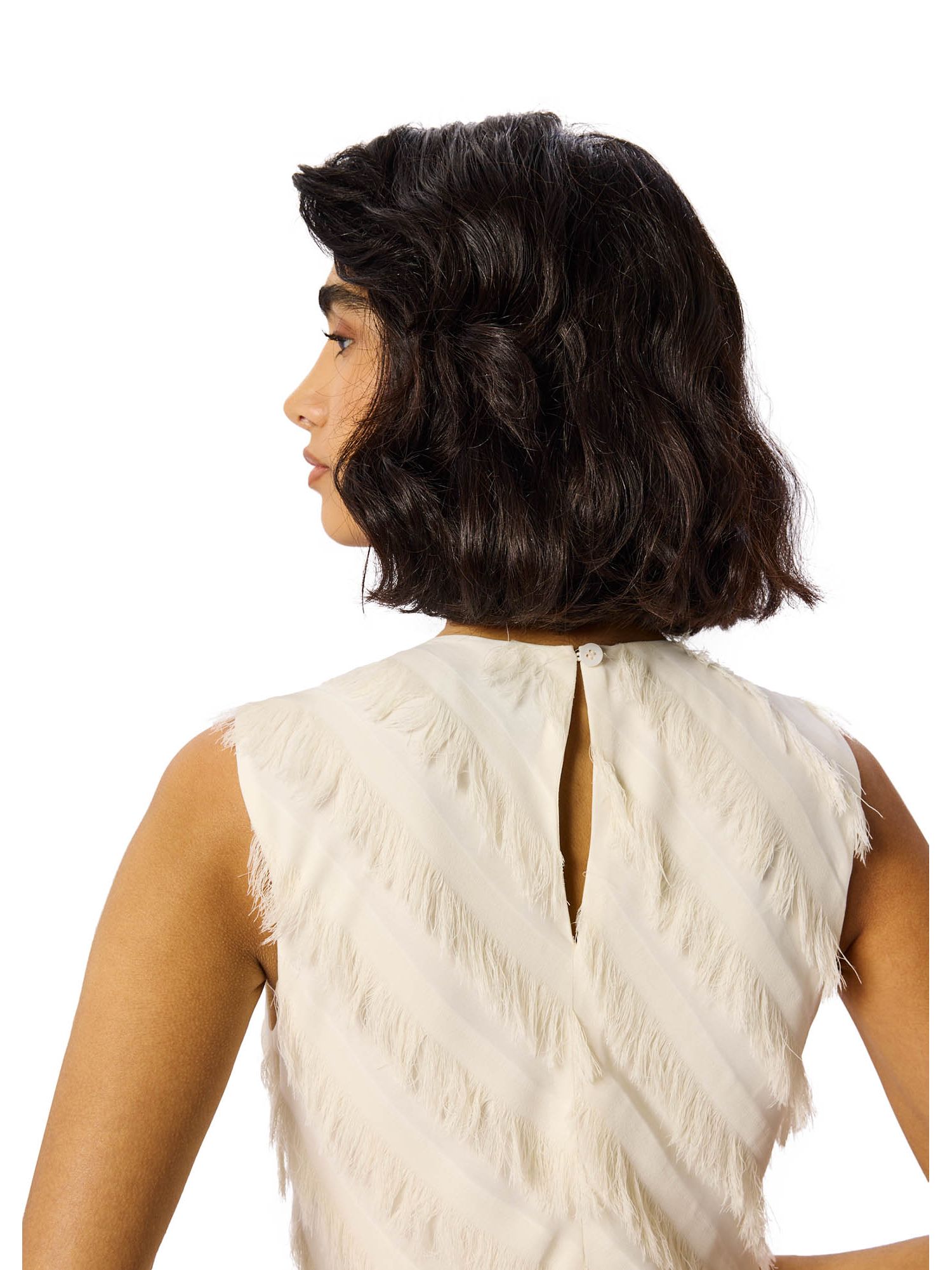 Women's Fringe Textured Midi Dress