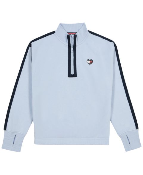 Толстовка Tommy Hilfiger Fleece Quarter-Zip для девочек, цвет: Синий