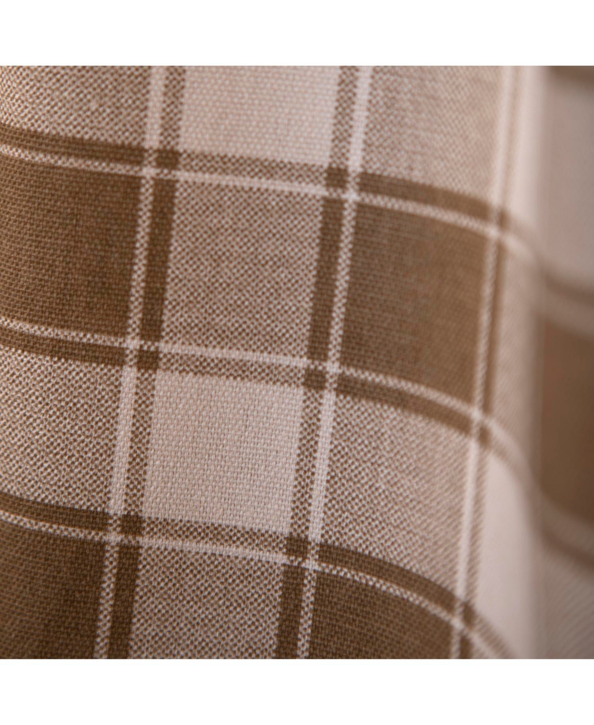 Ellis Curtain Country Check Tailored With 1.5" Rod Pocket Window Tiers Camel