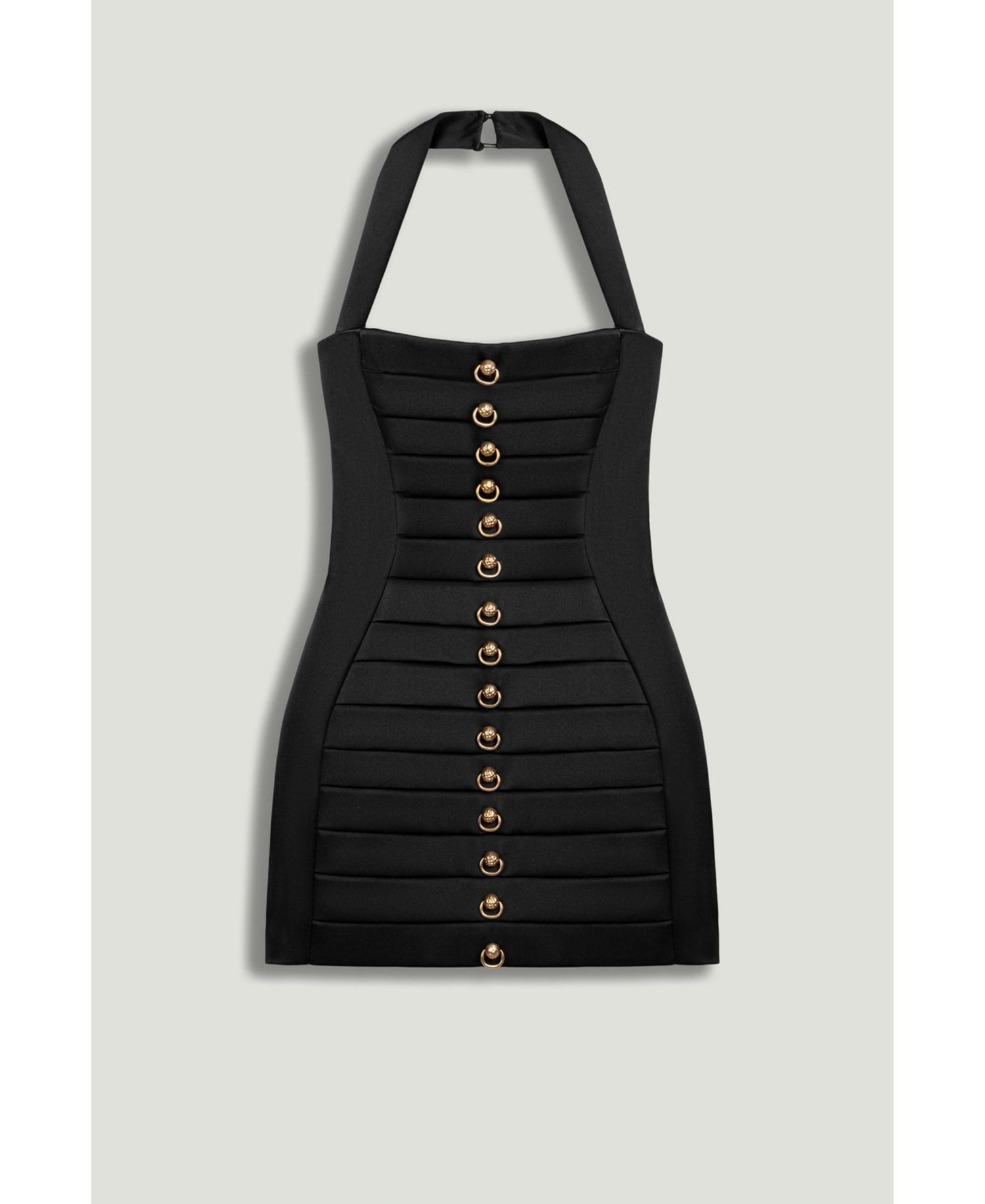 Women's Pleated Detail Embellished Mini Dress
