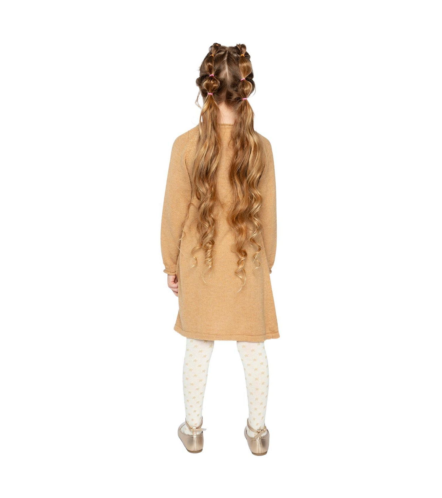Little Girls Knitted Dress Cinnamon
