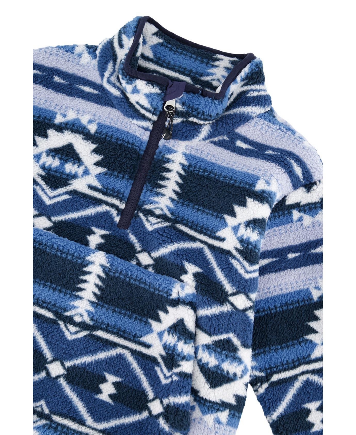 Deux par Deux Little and Big Boy Mid-Season Plush Pullover Jacket Aztec